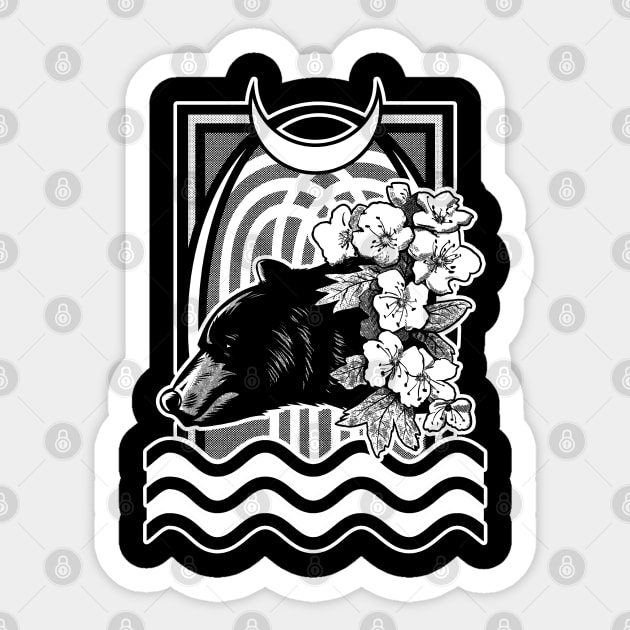Black Bear and Hawthorn Sticker by Jimbolaya314